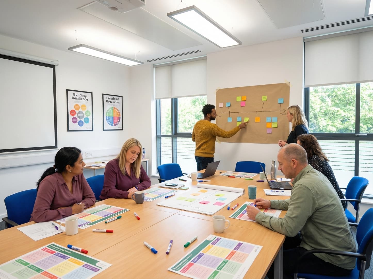 Group training session with engaged participants