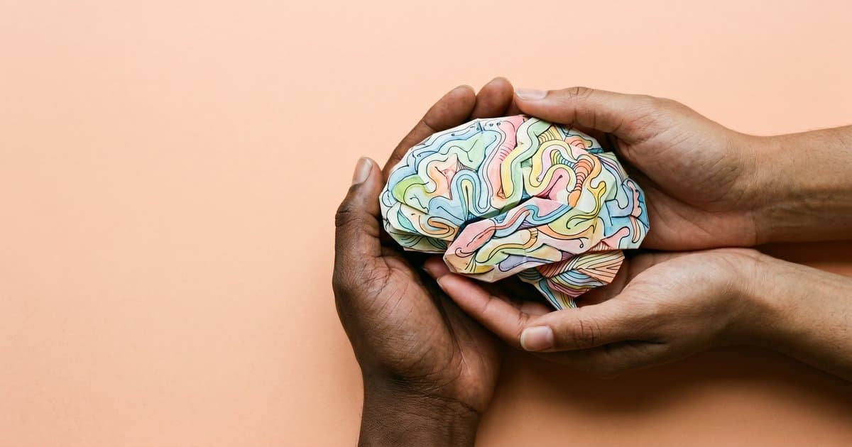 Hands holding an origami brain representing cognitive flexibility in students