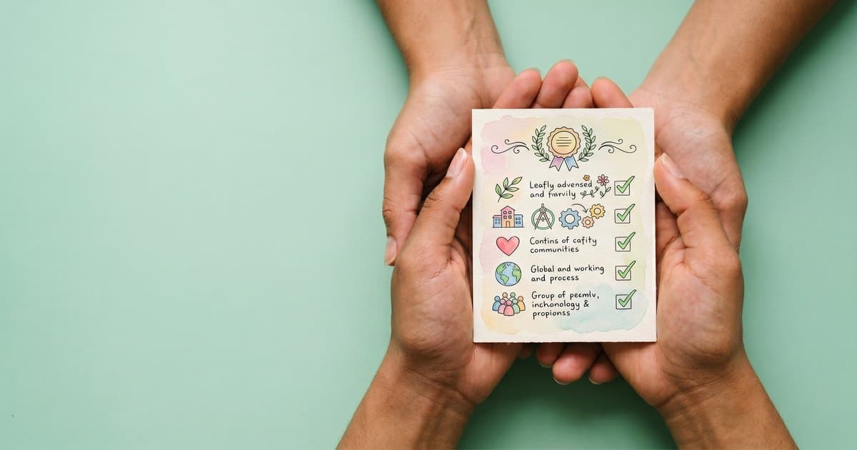 Hands holding an illustrated checklist for verifying training provider certification