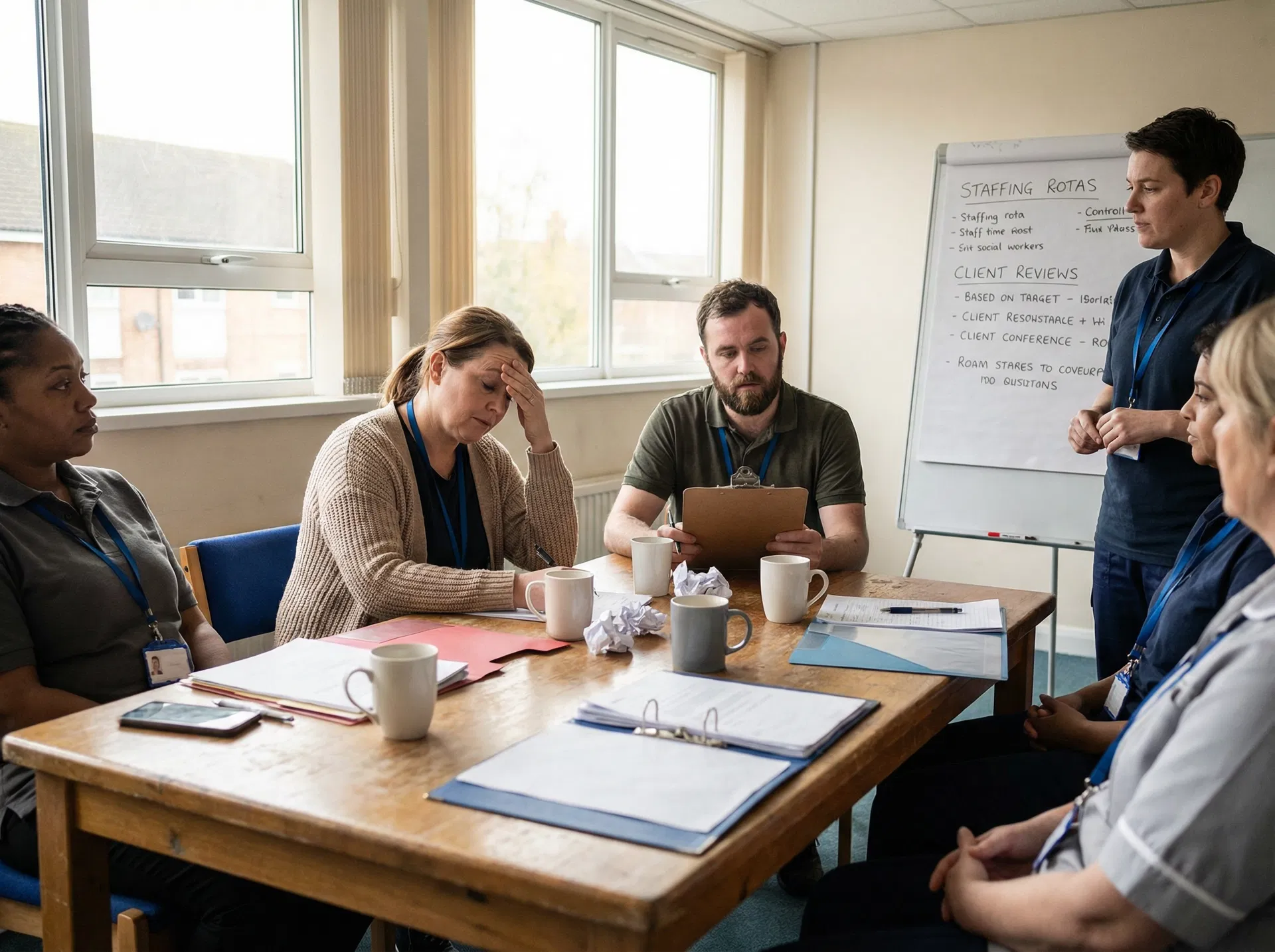 Care team in a challenging meeting