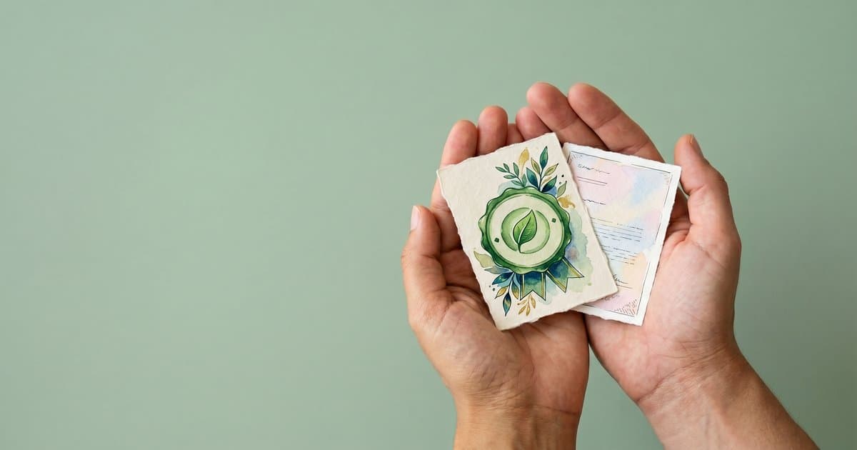 A pair of hands comparing a certified training document with a non-certified one