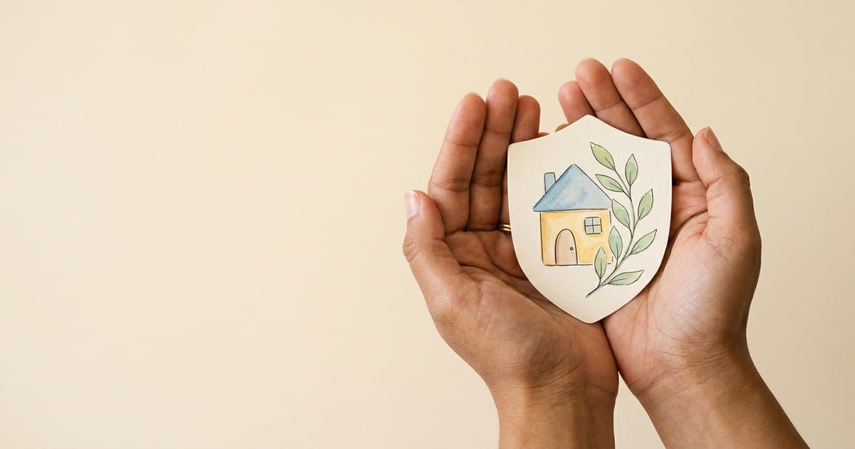 Featured image for Ofsted restraint and restrictive practices: building positive environments for children: hands holding a pastel watercolour illustration representing the topic