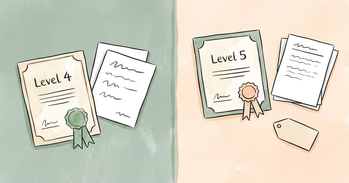 Featured illustration for PBS training costs in the UK: comparing Level 4, Level 5 and short courses