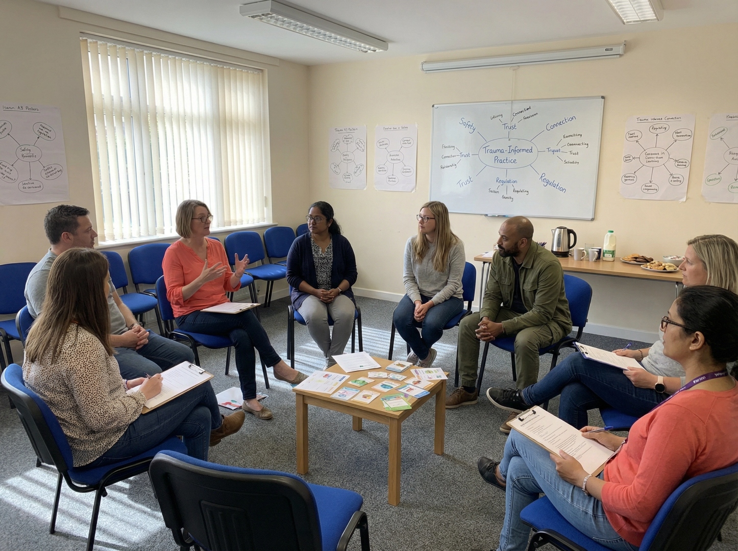 Residential childcare team in a training session